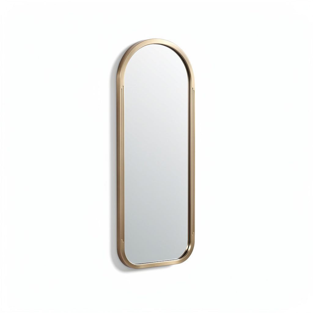 Lustro w Okrągłej Ramie Złotej - Designerski Element Dekoracyjny do Wnętrz